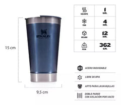 Vaso P/cerveza Stanley Con Destapador 470ml Verano Color Night Fall/Azul Beer Pint Con Tapa